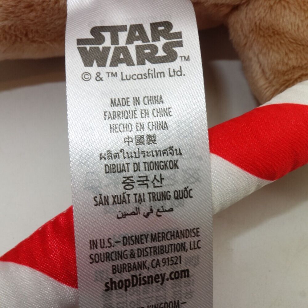 NEW Disney Parks Star Wars 12" Ewok w/ Candy Cane 2022 Holiday Christmas Plush - Picture 8 of 8